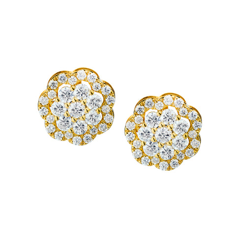 18kt Yellow Gold Diamond Stud Earrings  1.20ct Tw