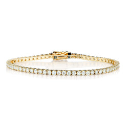 14Kt Yellow Gold Four Claw Tennis bracelet