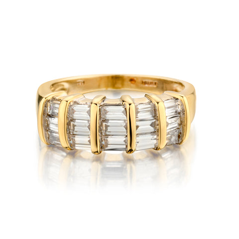 14kt Yellow Gold Diamond Baguette Band. 1.20ct Tw
