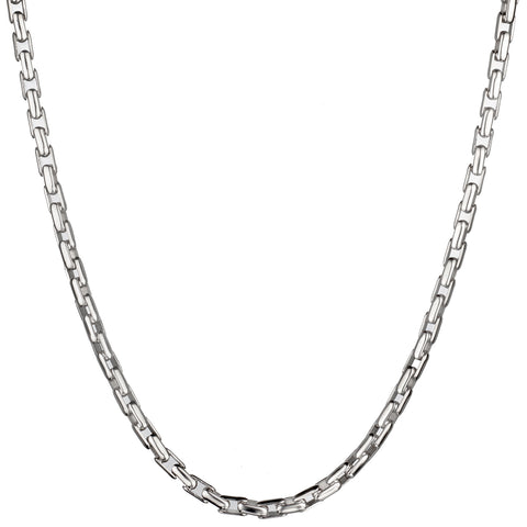 Unisex 18kt White Gold Link Chain. 20"(L). 57.73 Grams. Made in Italy