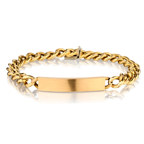 18kt Yellow Gold Identity/Medical Alert Bracelet. Weight: 16.75 grams
