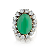 18kt Yellow Gold Jade and Diamond Ring.