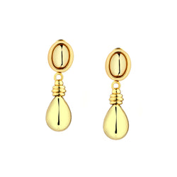 18kt Yellow and Pink Gold Pendant Drop Earrings. 19 Grams