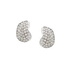 14kt White Gold Diamond Coffee Bean Shape Earrings. 2.00ct TW