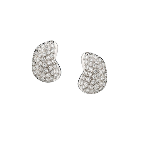 14kt White Gold Diamond Coffee Bean Shape Earrings. 2.00ct TW