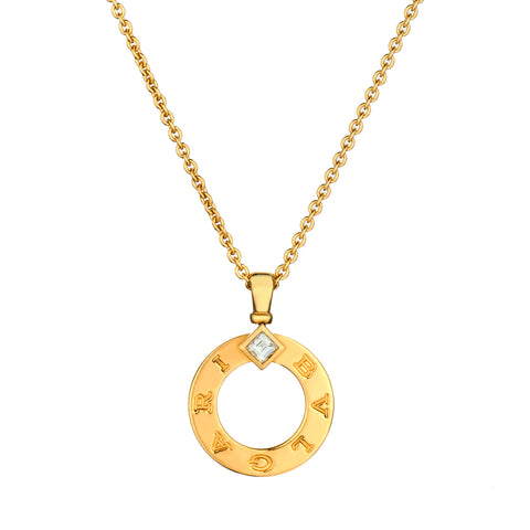 Bvlgari Bvlgari Diamond Pendant in 18kt Yellow Gold. Made in Italy. B& P
