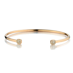 18kt Pink Gold Diamond Cuff Bangle. 10.00 Grams