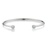 18kt White Gold Diamond Cuff Bangle. 9.13 Grams