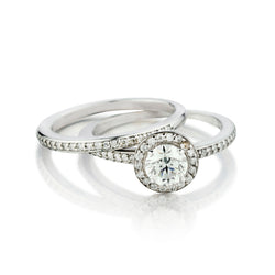 Ladies 14kt White Gold Diamond Wedding Set.