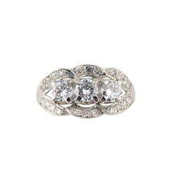 Ladies 18kt White Gold Diamond Ring 0.93ct TW.