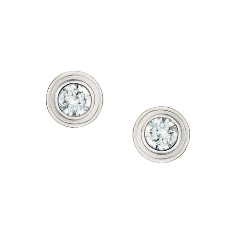 Cartier D'Amour 18kt White Gold Diamond Stud Earrings. 0.08ct Tw
