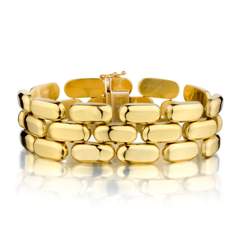 14kt Yellow Gold Bracelet. Weight: 38.18 Grams