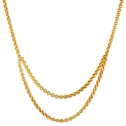 Ladies 14kt Yellow Gold Double Chain. Weight: 27.29 Grams
