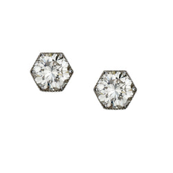 Ladies 14kt White Gold Diamond Stud Earrings. 2 X 2.02ct Tw