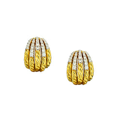 David Yurman Diamond Huggies "Shrimp" Earrings in 18kt Yellow Gold