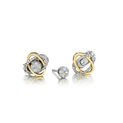 14kt Yellow and White Gold Diamond 2 in 1 Earrings