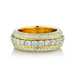 Unisex 14kt Yellow Gold Diamond Eternity Band. 5.38ct Tw