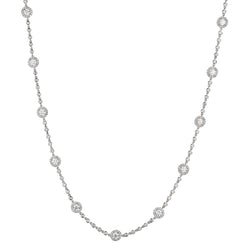 Ladies 18kt White Gold Diamond Necklace. 6.10ct Tw