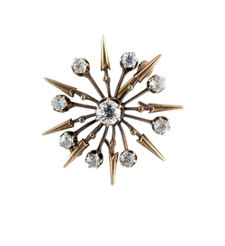 14k Yellow Gold Diamond Brooch with 1.00ct TW.
