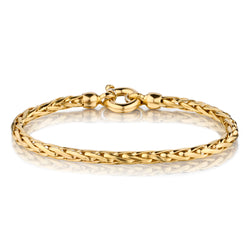 18kt Yellow Gold Woven Bracelet. Made in Italy. 13 Grams