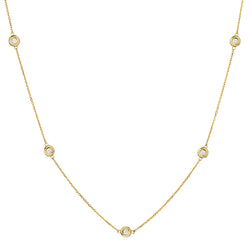 14kt Yellow Gold "Diamonds by the Yard" Necklace. 7 x 0.50ct Tw