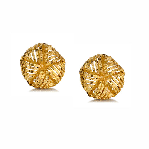 18kt Yellow Gold Large Knot Stud Earrings. Weight: 22 Grams