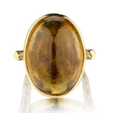 Ladies 14kt Yellow Gold Cabochon Oval Citrine Ring