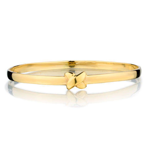 14kt Yellow Gold "X" Bangle. 17 Grams