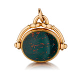 18kt Yellow Gold Large Carnelain and Jasper Fob. English Markings.