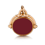18kt Yellow Gold Large Carnelain and Jasper Fob. English Markings.