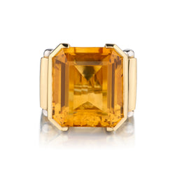 Vintage 14kt Yellow Gold Citrine Ring. Circa 1940
