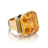 Vintage 14kt Yellow Gold Citrine Ring. Circa 1940