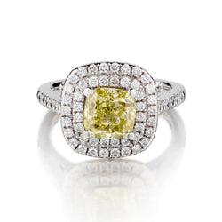 Platinum Modified Cushion Fancy Intense Diamond. 1.58 Carat Weight (GIA)