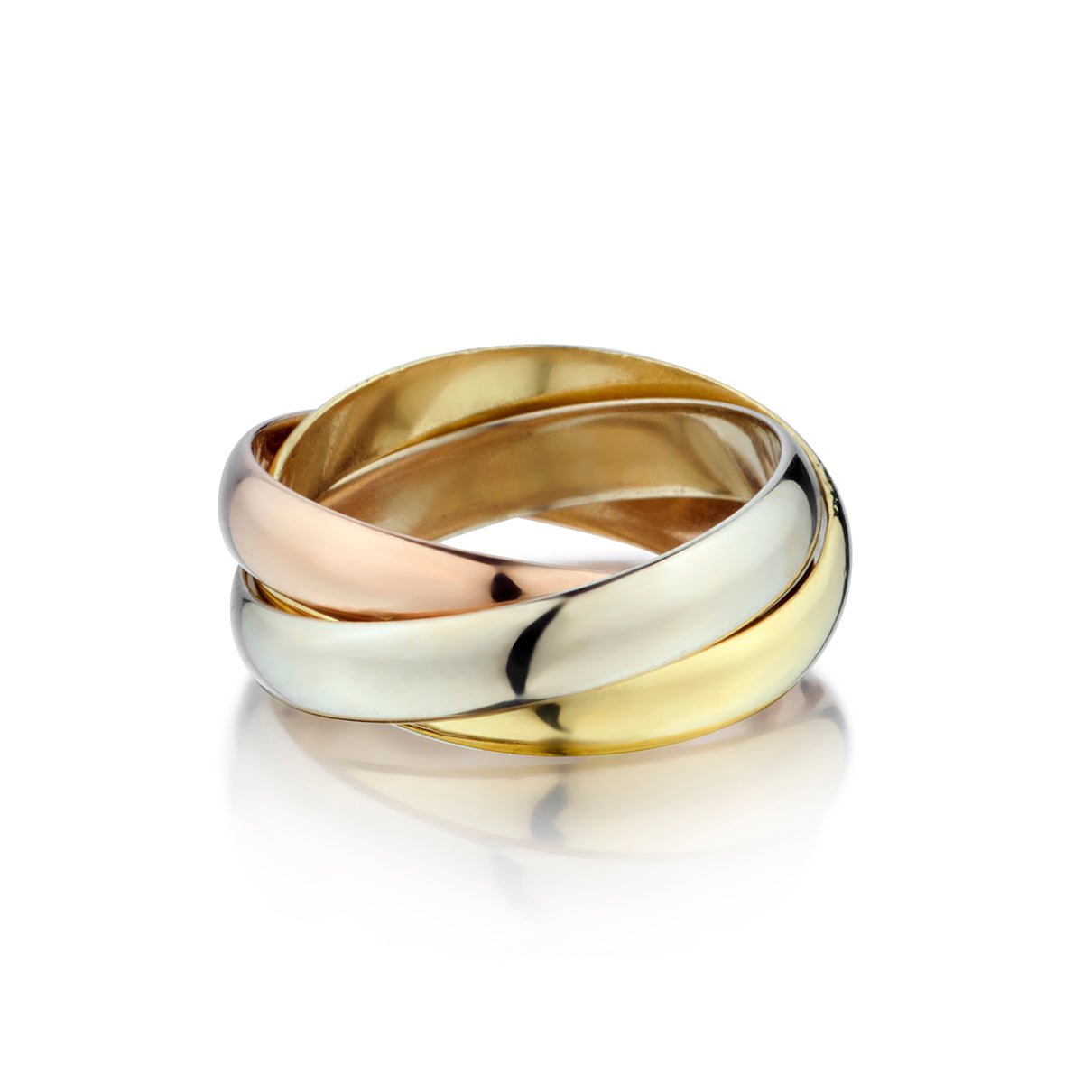 Cartier Trinity De Cartier Tri-Color Gold Size 50 (US 5) Rolling Ring 3.3mm