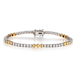 14kt Yellow and White Gold Diamond Bracelet. 2.66ct Tw