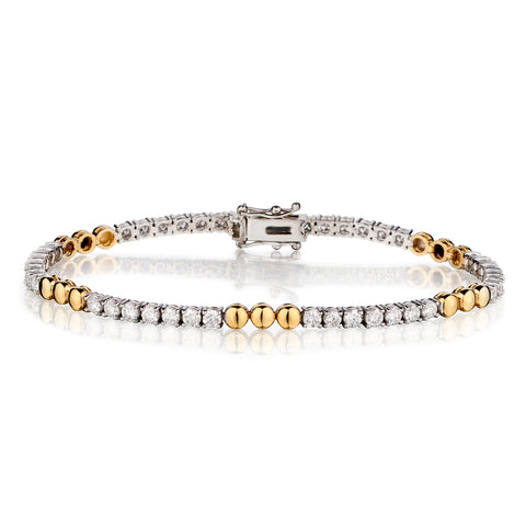 14kt Yellow and White Gold Diamond Bracelet. 2.66ct Tw