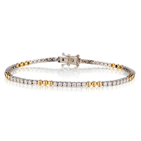 14kt Yellow and White Gold Diamond Bracelet. 1.58ct Tw