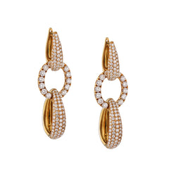 18kt Yellow Gold Diamond 3 Tier Drop / Pendant Earrings. 2 in 1