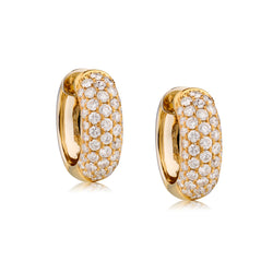 18kt Yellow Gold Diamond Hoop Earrings. 2.00ct Tw