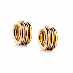 18kt Tri-Colour Gold Hoop Earrings. 15 Grams