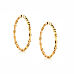 Ladies 18kt Yellow Gold Large Hoop Earrings. 10 Grams
