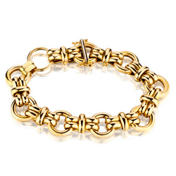 Unisex 14kt Yellow Gold Large Link Bracelet. Weight: 33 Grams