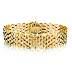 14kt Yellow Gold 7 Row Bracelet. 22 Grams. Made in Italy