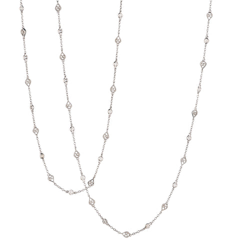 18kt White Gold and Diamond Chain / Necklace. 26 x 0.78ct Tw