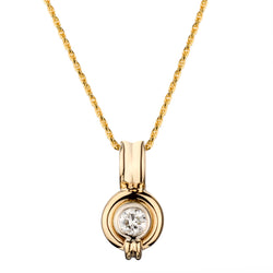Ladies 14kt Yellow and White Gold Diamond Pendant. 0.60ct Brilliant Cut