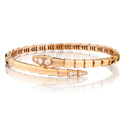 Bulgari 18kt Rose Gold Viper Bracelet with Diamonds. Ref: 360709