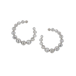 Casato Italy 18kt White Gold J Hoop, Bou Bou Boutique Icon Earrings.