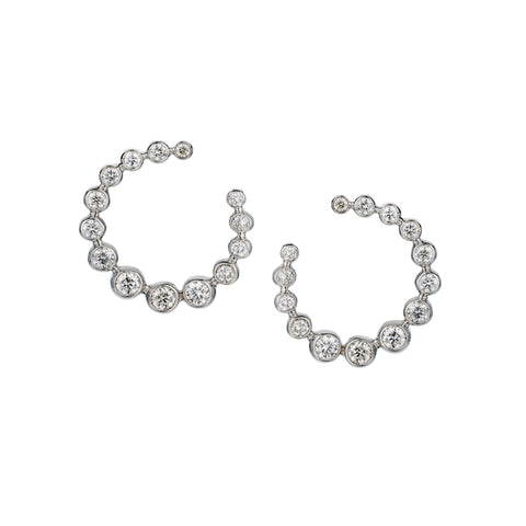 Casato Italy 18kt White Gold J Hoop, Bou Bou Boutique Icon Earrings.