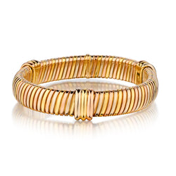 Cartier Vintage Tubagus Tri Colour Gold Bracelet. Weight: 41.90 grams.