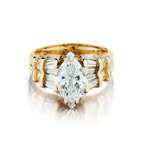 Ladies 14kt Yellow Gold Diamond Ring. 2.25 Marquise Cut Diamond